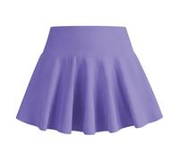 Generisch Falda deportiva para correr, tenis, baloncesto, suave, transpirable, cintura elástica, ropa de verano, actividades al aire libre, uso diario, escuela, fiesta, morado, 9-10 años