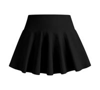 Generisch Falda deportiva para niñas, para correr, tenis, baloncesto, ropa de verano suave y transpirable con cintura elástica para actividades al aire libre y uso diario, Negro , 5-6 años