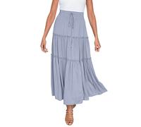 Generisch Falda larga para mujer, maxi, de verano, elegante, falda de verano, estrecha, línea A, para playa, falda envolvente, maxi, cintura alta, ligera, transpirable, para el tiempo libre, para la