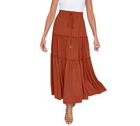 Generisch Falda larga para mujer, maxi, de verano, elegante, falda de verano, estrecha, línea A, para playa, falda envolvente, maxi, cintura alta, ligera, transpirable, para el tiempo libre, para la