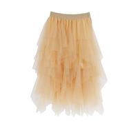 Generisch Falda tutú para mujer, falda de talle alto, falda de torta irregular, falda de malla de capas altas y bajas, faldas de hadas hinchadas, línea A, falda midi para fiesta, disfraz de carnaval