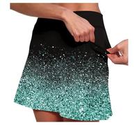 Generisch Falda vaquera con hendidura para mujer, estampado casual, tenis, bolsillo, falda de yoga, deporte, pantalones cortos, falda de invierno para mujer, verde, 3XL