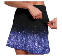 Generisch Falda vaquera con hendidura para mujer, estampado casual, tenis, bolsillo, falda de yoga, deporte, pantalones cortos, falda de invierno para mujer, azul, 3XL