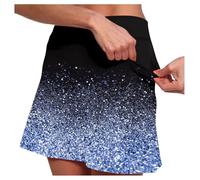 Generisch Falda vaquera con hendidura para mujer, estampado casual, tenis, bolsillo, falda de yoga, deporte, pantalones cortos, falda de invierno para mujer, azul celeste, 5XL