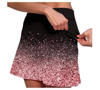 Generisch Falda vaquera con hendidura para mujer, estampado casual, tenis, bolsillo, falda de yoga, deporte, pantalones cortos, falda de invierno para mujer, Rosa., XL