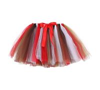 Generisch Faldas de tul para vacaciones, fiestas, ballet, princesa, danza, elegante, suave, múltiples capas, cintura elástica, rojo, 5-7 años