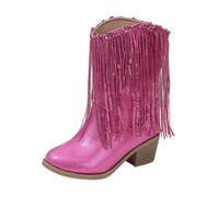 Generisch Fashion Big Kids Winter Water Proof Flat Keep Warm Boots Comfortable Shoes SnowBoots 36, Rosa intenso., 32 EU