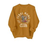 Generisch Feral Moms Social Club Sudadera Camiseta Mamá Gi Ft Somebody's Wife Jersey Estrecho Mujer, caqui, XXL