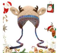 Generisch Festive Christmas Antler Hat & Handbag 2 en 1, gorro de invierno de cuerno, capucha de peluche, gorro de disfraz dulce cálido para mujer (B)
