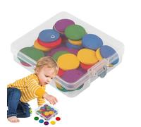Generisch Fichas de conteo para niños, juego de matemáticas redondas de madera de 50 piezas, juguetes educativos para la escuela, desarrollo cerebral, cumpleaños, vacaciones, accesorios de enseñanza