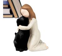 Generisch Figura conmemorativa de perro - Resina de escritorio ornamental, estatua de recuerdo decorativa, figura detallada para o dormitorio, diseño elegante con memoria simbólica | Ideas de regalo