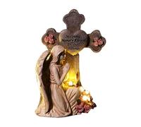 Generisch Figura conmemorativa de resina resistente a la intemperie, decoración de ángel, estatuas de jardín, exteriores, para césped, terraza, pasarela, , cementerio, parque, Navidad, de