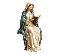 Generisch Figura de asiento de estantería María | Resina bendita madre religiosa decoración | Estatua de María Cristo sentado leyendo | Para el hogar, apartamento, sala de estar, estudio, oficina