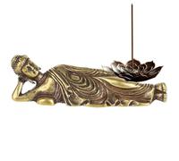 Generisch Figura de Buda tumbada - Estatua de meditación retro de latón de 12 cm, miniescultura zen, decoración de escritorio, ídolo para el hogar, al aire libre, yoga, jardín, calma espiritual