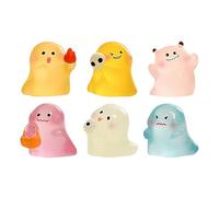 Generisch Figura de fantasma en miniatura, brillan en las pequeñas figuras oscuras y espeluznantes, 6 piezas de resina brillante para el lugar de trabajo en casa, escritorio en casa, guardería