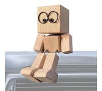 Generisch Figura de hombre de madera que se tambalea, decoración de coche para salpicadero, divertida figura de madera para coche, hogar, escritorio, sala de estar