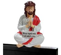 Generisch Figura de Jesús - Resina de 10 cm | Escultura religiosa pintada a mano | Jesús Figura de resina | Estatua "Ich bin immer bei Dir" Estatua Regalo Decoración Religiosa