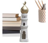 Generisch Figura de mezquita | Escultura de resina compacta con minarete | Estatua decorativa para mesa y, para sala de estar, dormitorio, estudio, mesita de noche, libros decorativos