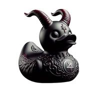 Generisch Figura de pato punk de resina coleccionable, diseño de pájaro punk rock satánico, pato gótico, chica gótica, San Valentín, muerte de metal, de escritorio, tema de terror, hogar