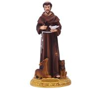 Generisch Figura de San Francisco Pintada a Mano Estatua con Y Cruz,Estatua De Mesa Clásica, Inspiración Orando, Regalo Piadoso, Colección Renacimiento, Decoración del Hogar