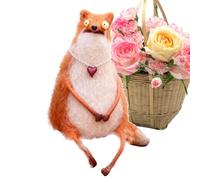 Generisch Figuras de animales sentadas - Figuras decorativas de fieltro de 3,94 pulgadas | Estatua de animales hecha a mano - Figura de fieltro ligera, ofrece una decoración encantadora para salón