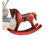 Generisch Figuras de caballos - Caballo balancín de madera de 5,12 x 3,94 x 1,38 pulgadas, divertido juguete de columpio vintage, decoración de mesa para niñas | Cumpleaños, hogar, oficina, sala de