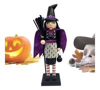 Generisch Figuras de madera de Halloween 36 centímetros, gato negro bruja decoración de mesa para vacaciones - decoración de mesa escalofriante para niños, adolescentes, adultos, dormitorio, sala de