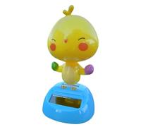 Generisch Figurines de coche, juguetes solares para danza de chico, bonitos adornos de animales, base de tablero antideslizante de 3,94 x 1,97 pulgadas, 1 paquete amarillo, para consola de vehículos