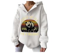 Generisch First of All I'm A Graphic - Sudadera con capucha para mujer, informal, cómoda, Blanco, M