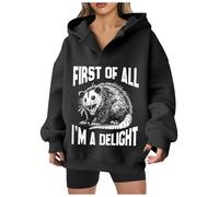 Generisch First of All I'm A - Sudadera con capucha para mujer, Negro , L