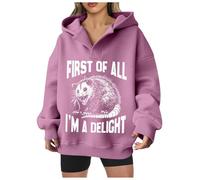 Generisch First of All I'm A - Sudadera con capucha para mujer, Rosa., XXL