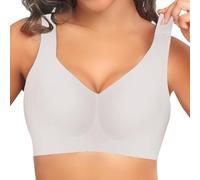 Generisch Fitness Set Mujer Mujer Sujetador Deportivo Sexy Encaje Front Buckle Yoga BH Plus Size Entrenamiento Sujetador de Fuerza, gris, M