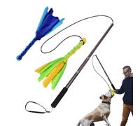 Generisch Flirt Pole Dogs - de entrenamiento para perros, pole toy, teaser pole dogs | portátil cachorro - Mascota - Mascota - Bastón masticable Teaser Pet Flirt Stick Varilla con 2 cuerdas