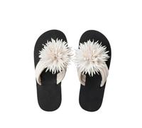 Generisch Flops for Women Summer Beach Vacation Casual Flip Flops Lightweight Thick Sole Ankle Strap Non-Slip Slippers, beige, 39 EU