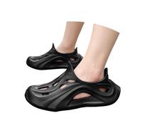 Generisch Flops Hollow Casual Pareja Playa Unisex Sandalias de Exterior Flip Hombres Zapatos de lluvia, Negro , 45 EU Ancho