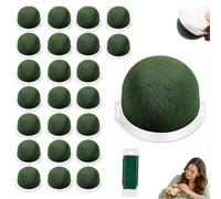 Generisch Floral Foam Green, Mini Round Floral Foam Holder, Wet Dry Flower Arrangement Foam with Floral Wire, Multipurpose DIY Craft Supplies for Wine Bottle Decor, Wedding Table (24PCS)