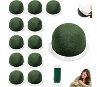 Generisch Floral Foam Green, Mini Round Floral Foam Holder, Wet Dry Flower Arrangement Foam with Floral Wire, Multipurpose DIY Craft Supplies for Wine Bottle Decor, Wedding Table (12PCS)