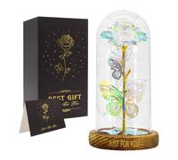 Generisch Flores preservadas para Siempre en cúpula de, decoración romántica de San Valentín iluminada, Flores de para salón, Dormitorio, hogar, Mujeres, niñas, Abuela, Vacaciones, día