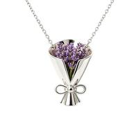Generisch Flower Necklace Holder, Jarrón Pendant Necklace, Floral Jewelry Chain, Elegante Metal Decorative Pendant Design, Adjustable Lightweight Fashion Accessory, 60 cm, for Daughter Mother, Siehe