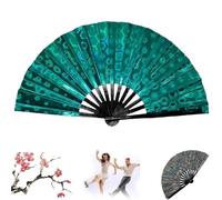 Generisch For Boots On The Ground Fan Large Holographic Folding Hand Fan For Boots on the Ground Hand Fan Fan Foldable Craft Holding Laser Colors Hand Fan,Party,Dance Entusiasts Gift (Dark Blue)