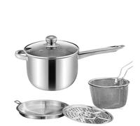 Generisch Freidora antiadherente, utensilio de cocina de acero inoxidable con colador, para cocina eléctrica y de gas, para patatas fritas, sopa de pollo, cocina, preparación de harina y para el hogar