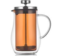 Generisch French Press Coffee Maker Double Wall Borosilicate Glass 304 Stainless Steel Filter System, Clear Coffee Press Teapot