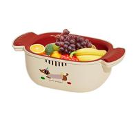 Generisch Fruit Washing Bowl with Strainer, Vegetable Cleaning Basket, Space-Saving Colander Set, Two Layer Mixing Bowl, For Pasta, Rice, Berries, Veggies, Salad, Meal Prep, Kitchen Use