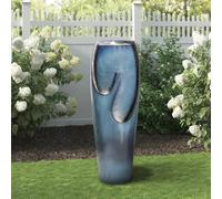 Generisch Fuente de agua de cristal de 98 cm para interior y exterior, moderna fuente de mesa con salpicaduras relajantes para jardín, terraza o decoración del salón