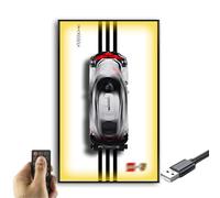 Generisch Funda de acrílico para Lego Pors*Che 911 RSR 42096, pantalla de pared con marco de fotos montado en la pared, compatible con 42096 (modelo Not)