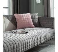 Generisch Funda de Terciopelo for sofá 1/2/3/4 plazas, Antideslizante for esquinero en Forma L/U, Protectora Suave for Perros y Gatos(Dark Gray,110x240cm)