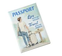 Generisch Funda para pasaporte de viaje - Opción de impresión Funda para pasaporte para pareja | Tarjetas de crédito impermeables Tarjetas de embarque Carteras Accesorios para Parejas Hombres Mujeres