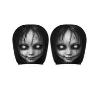 Generisch Funda para reposacabezas terrorista, espeluznante, decoración de Halloween, 2 unidades, funda para reposacabezas de coche, protección terrorífica, festival, suave, protector de asiento de