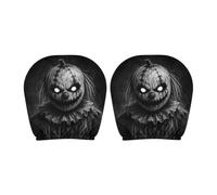 Generisch Funda para reposacabezas terrorista, espeluznante, decoración de Halloween, 2 unidades, funda para reposacabezas de coche, protección terrorífica, festival, suave, protector de asiento de