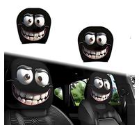 Generisch Funny Cartoon Car Headrest Covers, Reposacabezas de coche para asientos de coche, cubierta de descanso de ojos grandes para coches, ajuste universal, protector de cabeza de coche Spooky
